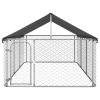 Outdoor Dog Kennel with Roof 157.5"x78.7"x59.1"