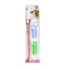 Two Headed Dog Toothbrush Set Canine Dental Hygiene Brush with 2 Finger Brushes Soft Bristles